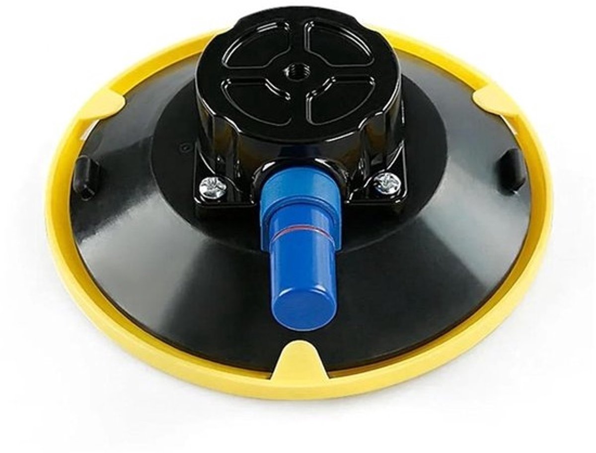 Vacuüm Zuignap - Glaszuiger Autozuiger - Stabiel Tillen - Naadloze Naadzetter - 6 Inch - Geel