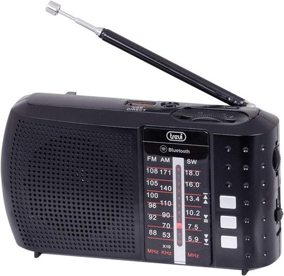 Draagbare Radio met Bluetooth, USB en MicroSD - Oplaadbaar Zwart