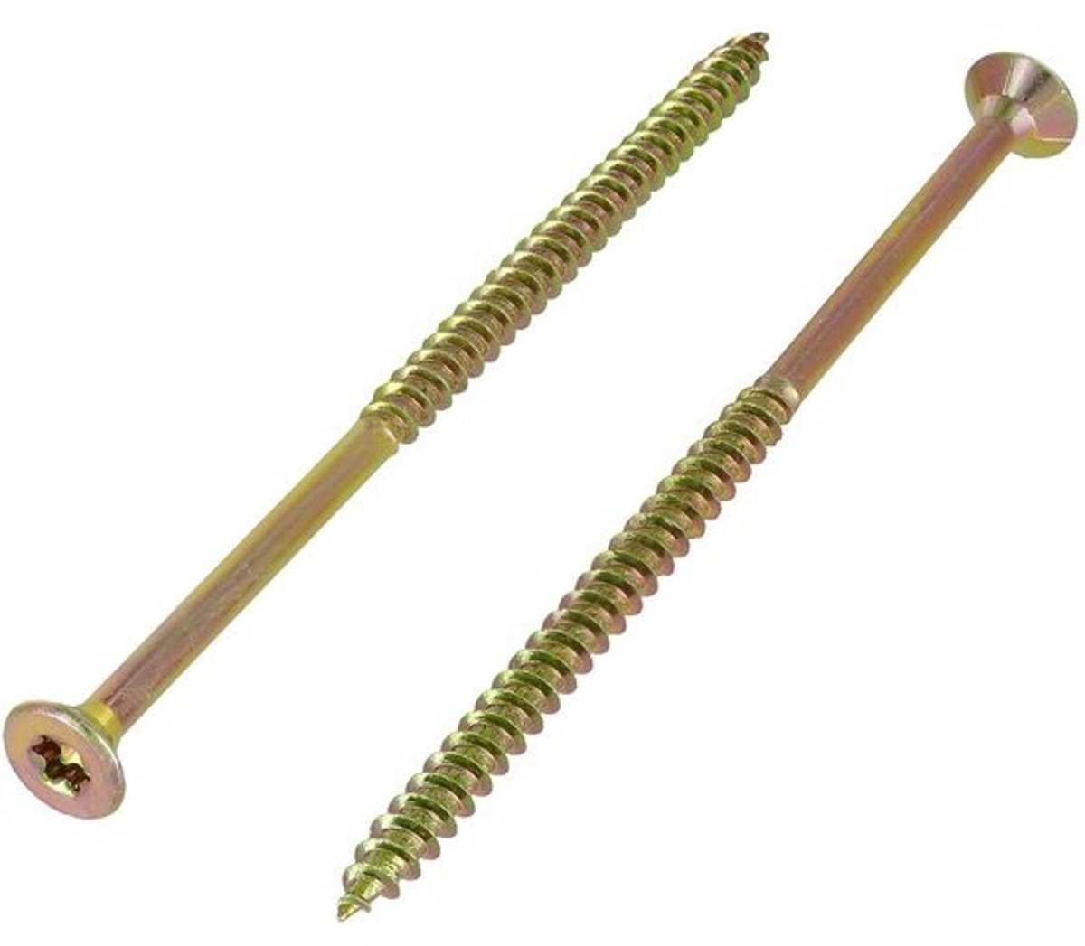 Torx Spaanplaatschroeven 5.0x100mm - Geel Verzinkt - Verzonken Kop - 200 Stuks
