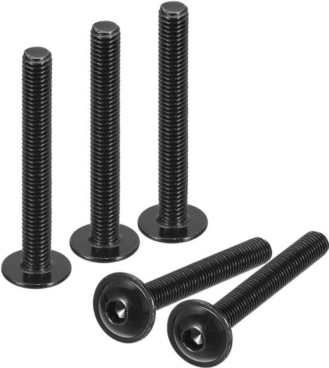Zwarte Inbusschroeven met Flenskop M5x40mm - 50 Stuks Roestvrij Staal