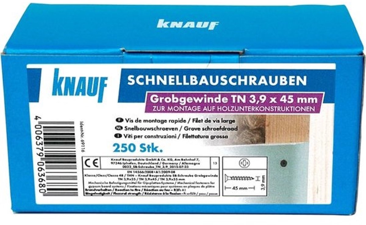 Zwarte Snelbouwschroeven Grove Schroefdraad voor Gipsplaatbevestiging