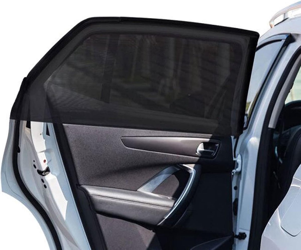 2-pack Grote 105-135 cm Zonnescherm voor Autoruiten Ademende Mesh Vensterbescherming voor Camping, Zijvensterscherm voor Busje, Camper, SUV