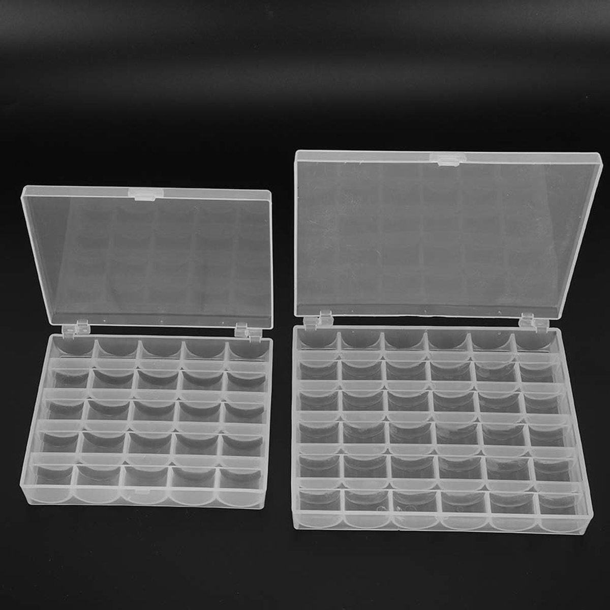 Naaispoelen Opbergdoos, 4 Stuks, 25/36 Mesh, Plastic, Transparant, Lege Spoeldoos voor Naaimachine Accessoires