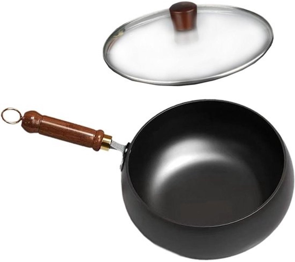 IJzeren Koekenpan - Grote Buikpan - Gezond Koken - Handgesmeed Vakmanschap - 24cm - Zwart