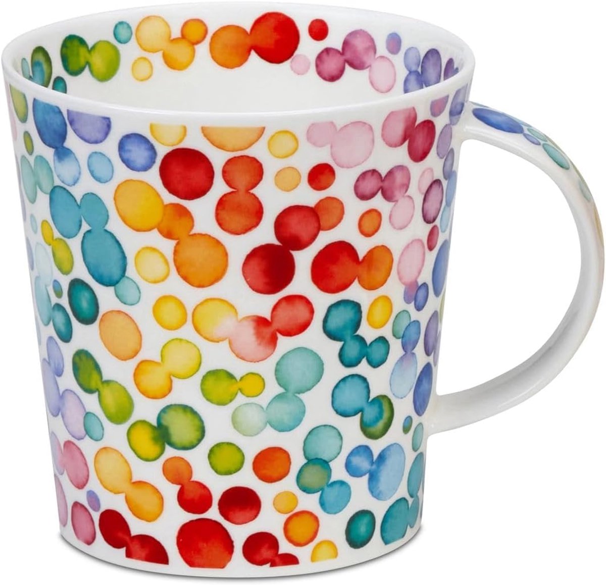 Beker Cairngorm Lots of Spots 0,48 l Fine Bone China porselein 480 ml mok moderne koffiemok met kleurrijk hart design | Hoogwaardige kwaliteit vaatwasmachinebestendig