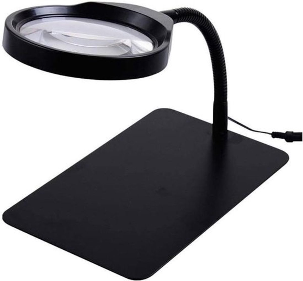 Vergrootglas Bureaulamp - Vergrootglas met Licht - Hobby en Knutselen - 10x Vergroting Glashelder - 12.5 cm Spiegel - Zilver