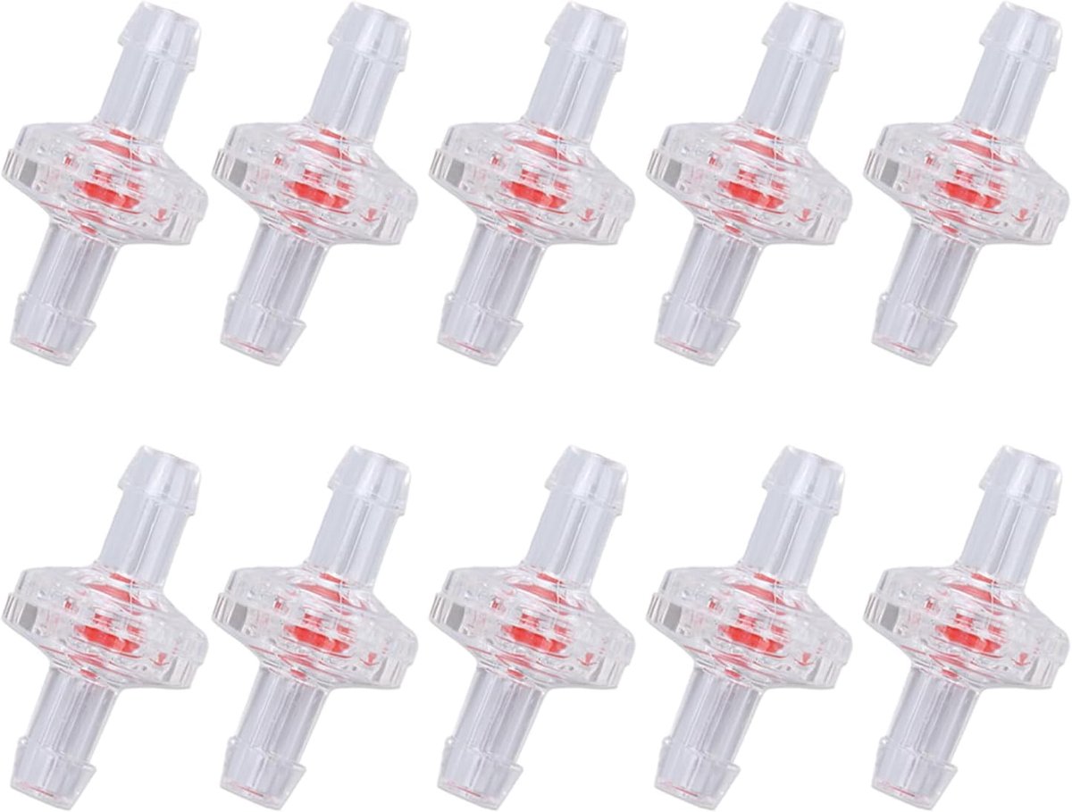Dailygoods- Terugslagklep 10 Stuks - PP Kunststof - Aansluiting voor Slang - Voorkomt Terugstroming - Slijtagebestendig - Geschikt voor Aquarium en Ch