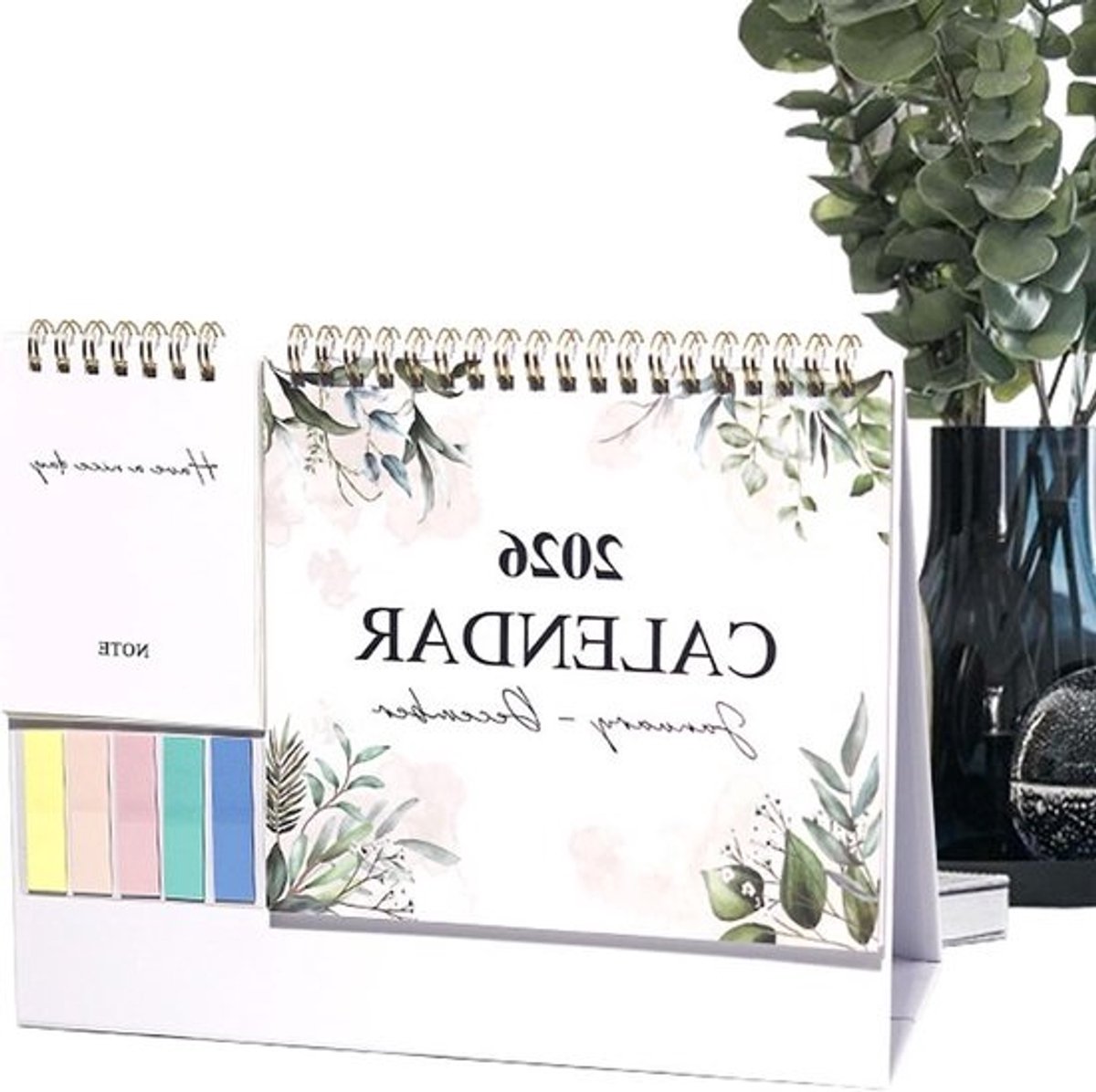 Bureaukalender - Planner Bureauonderlegger - Productief Plannen - 12 Maanden Overzicht - 25.6 x 19.5 cm - Wit