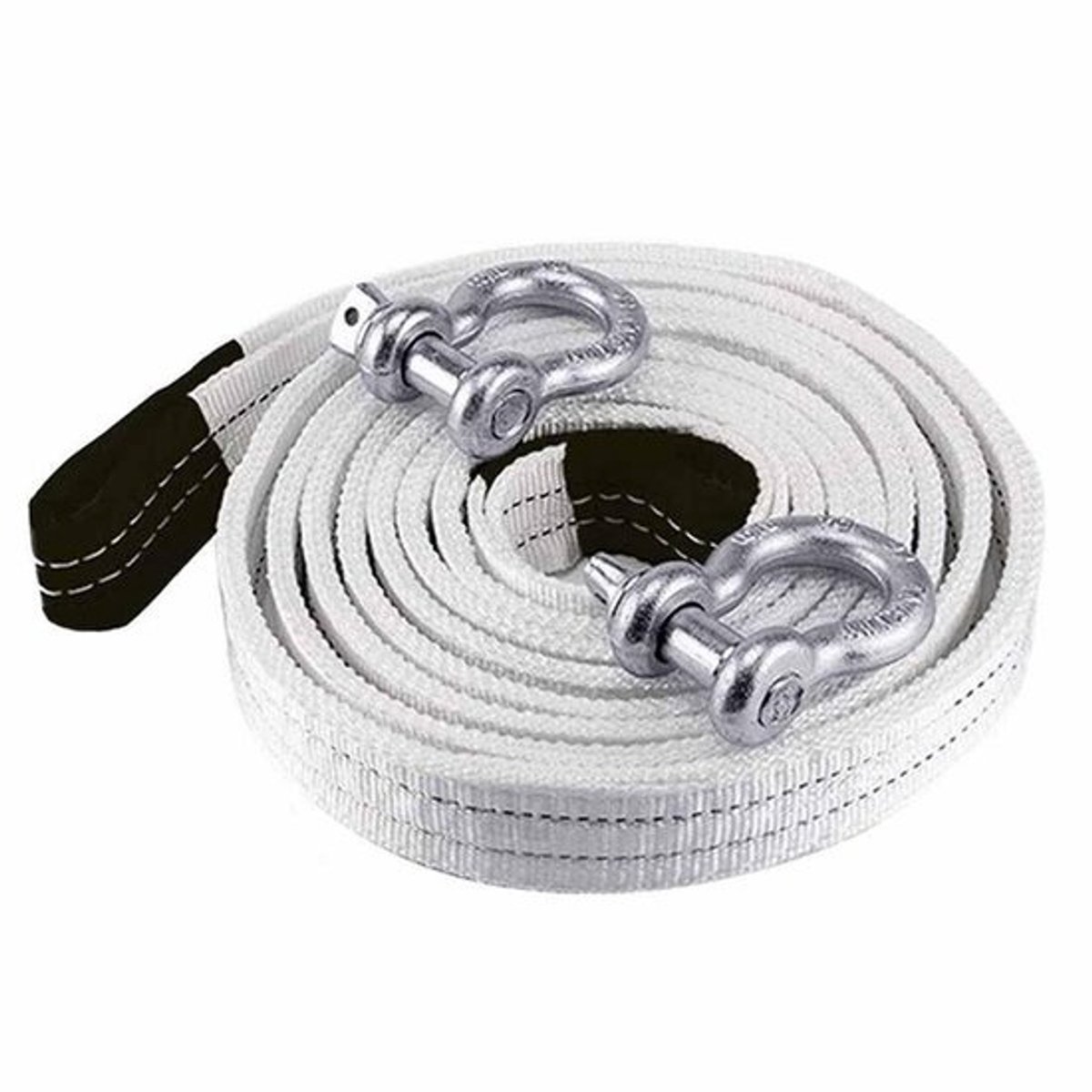 Sleepkabel - Sleepband Bergingsband - Voertuigen Slepen - Versterkte Oogringen - 5 Meter 5 Ton - Geel