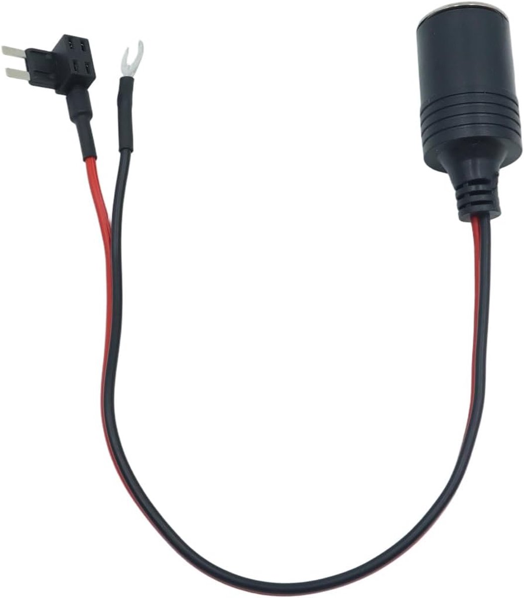 Sigarettenaanstekeraansluiting voor voertuigen met 30 cm kabel voor auto, vrachtwagen, camper, 12 V, 24 V, accessoirelading (24,5 mm)