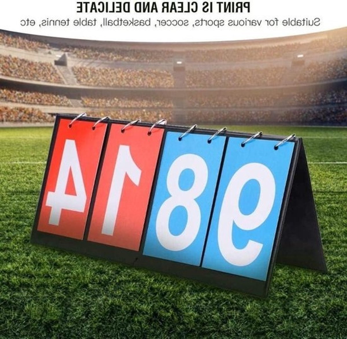 Draagbaar Scorebord - Flipper Score - Sportwedstrijden Bijhouden - 4 Cijfers tot 99-99 - 36.5 x 16.5 cm - Niet gespecificeerd