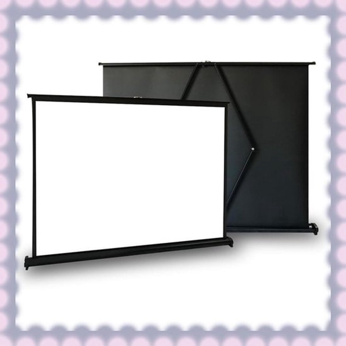 Projectiescherm Bureau - Scherm Beamer - Thuisbioscoop Presentatie - Intrekbaar Glasvezel - 20 inch 4:3 - Wit