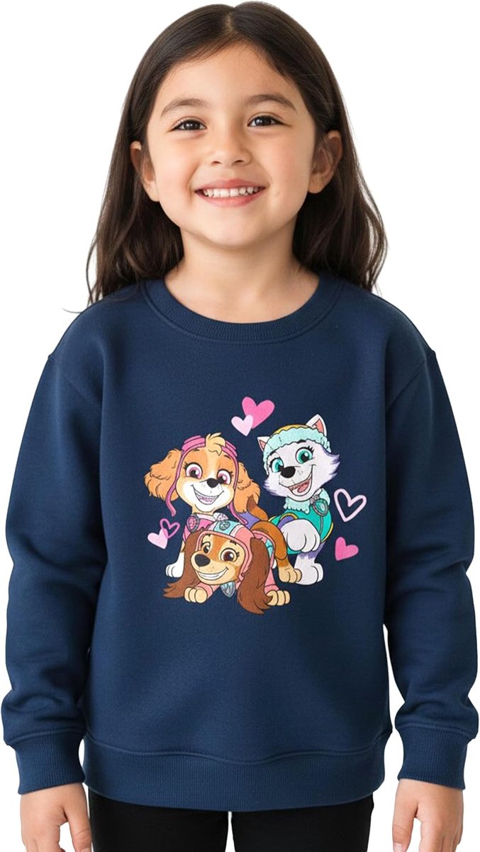 Labels Paw Patrol Sweatshirt voor meisjes - Skye, Everest & Zuma kinderpullover, bovenstuk, lange mouwen, blauw