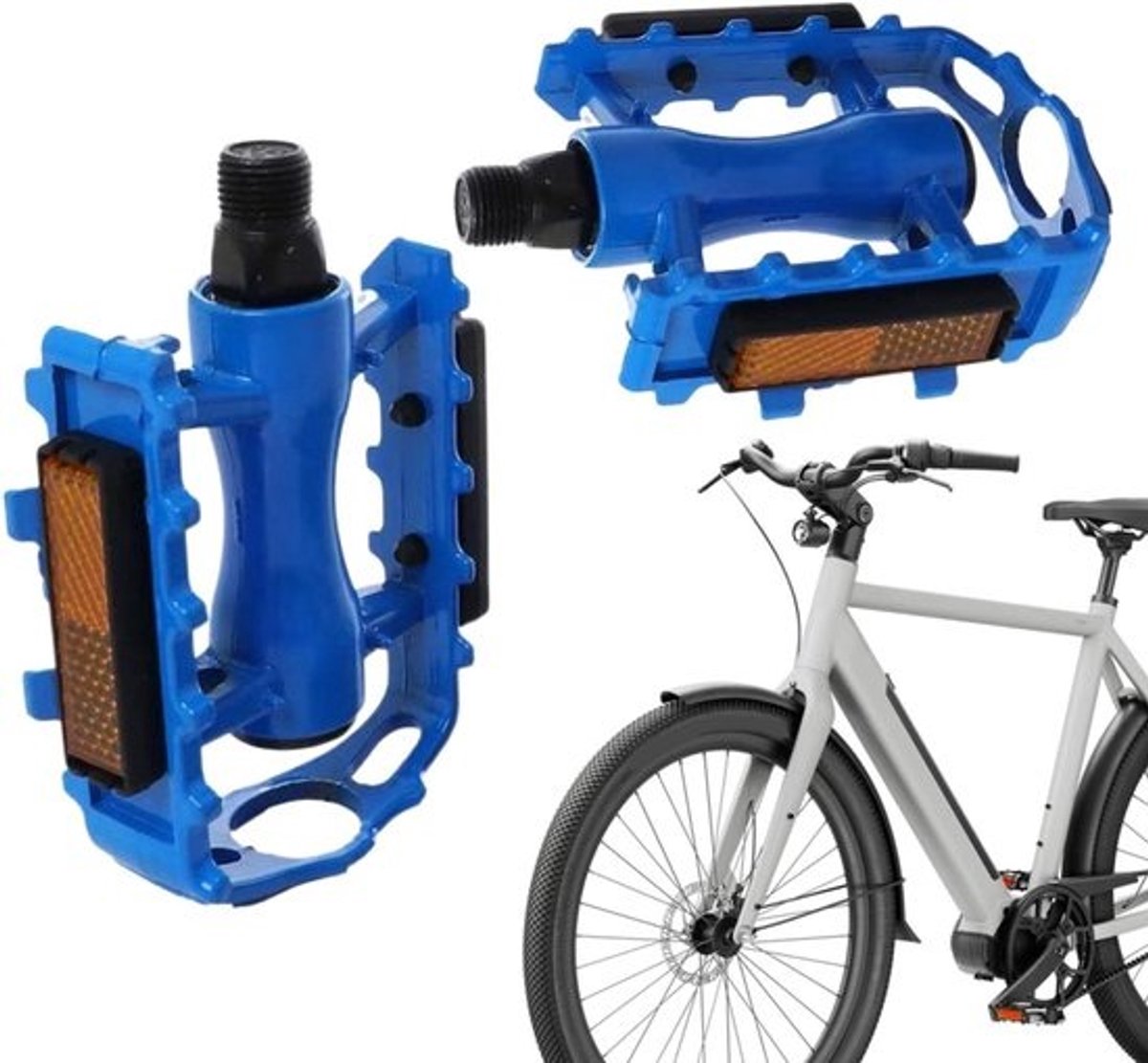 Fietspedalen - Ondersteuning Voeten - Comfortabel Fietsen - Verstelbare Adapters - Standaard Interface - Blauw