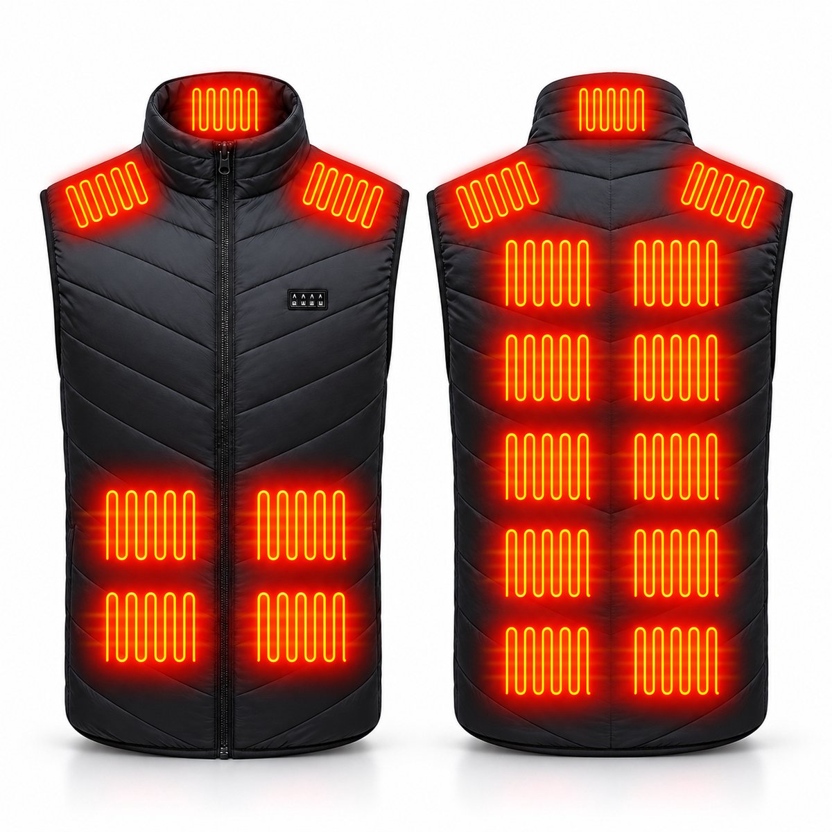 Currero Verwarmde Bodywarmer Heren Heated Vest Elektrische Bodywarmer 20 Warmtezones Oplaadbaar Voor Mannen Zwart