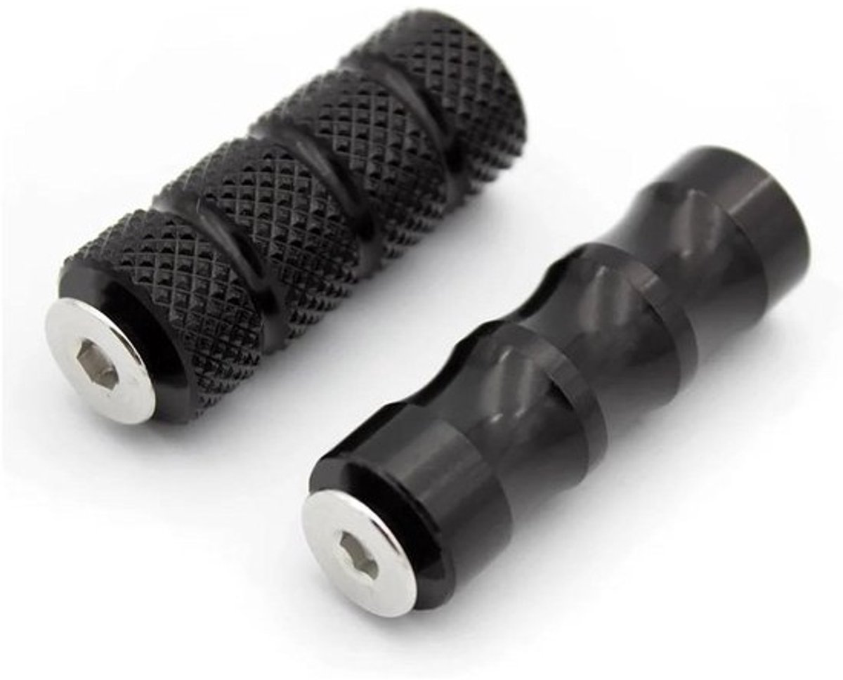 Motorfiets Voetsteunen - Achterop Pedaal - Comfortabel Rijden - Universele M6 Montage - 6mm Gat - Zwart