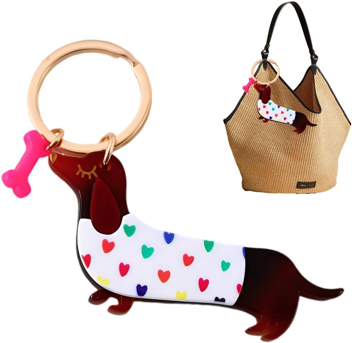 Teckel-sleutelhanger voor vrouwen, origineel cadeau, teckel hanger als decoratie voor honden voor vrouwen teckel