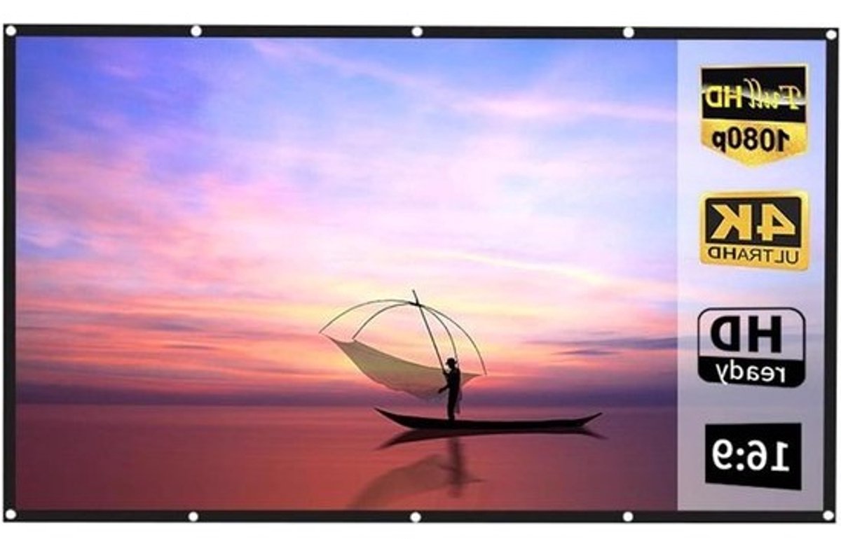 Draagbaar Projectiescherm - Filmscherm Opvouwbaar - Thuisbioscoop Creëren - Anti-kreuk Materiaal - 60 inch 16:9 - Wit