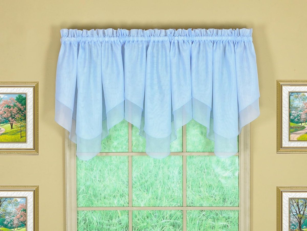 Curtain Emelia Original Voile Ascot 25", hemelsblauw, 40" B x 25" L