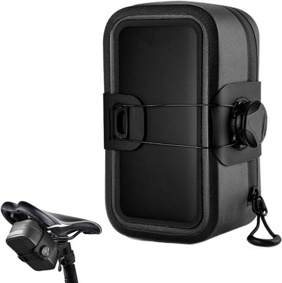 Fietsstoeltas - Zadeltas Fietstas - Fietsen en Reizen - Waterbestendig TPU Materiaal - 0.5L Capaciteit - Zwart