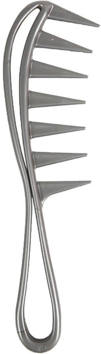 Brede tandkam - Krulkam haaienkam - Haar ontwarren - Grote brede tanden - 19 x 6 cm - Zwart