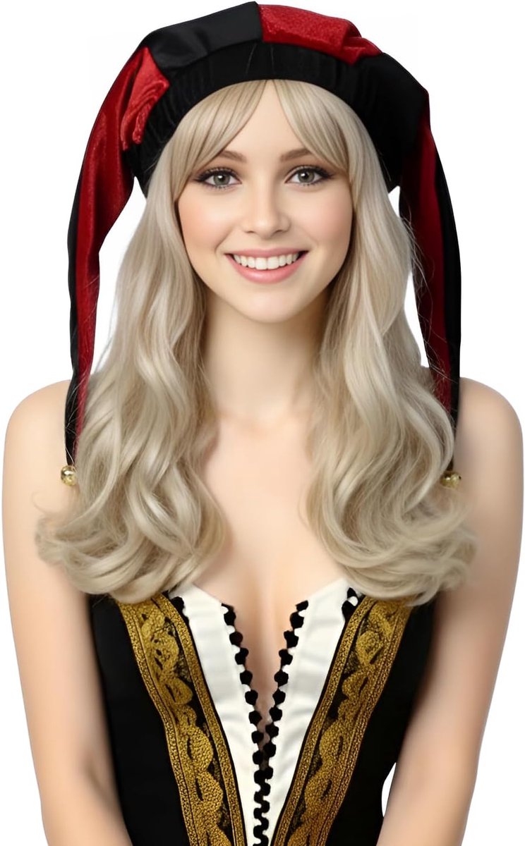 Middeleeuwen Jester Cosplay Hoed Middeleeuwse Clown Cape Bells Volwassen Joker Halloween Carnaval Party Hoed