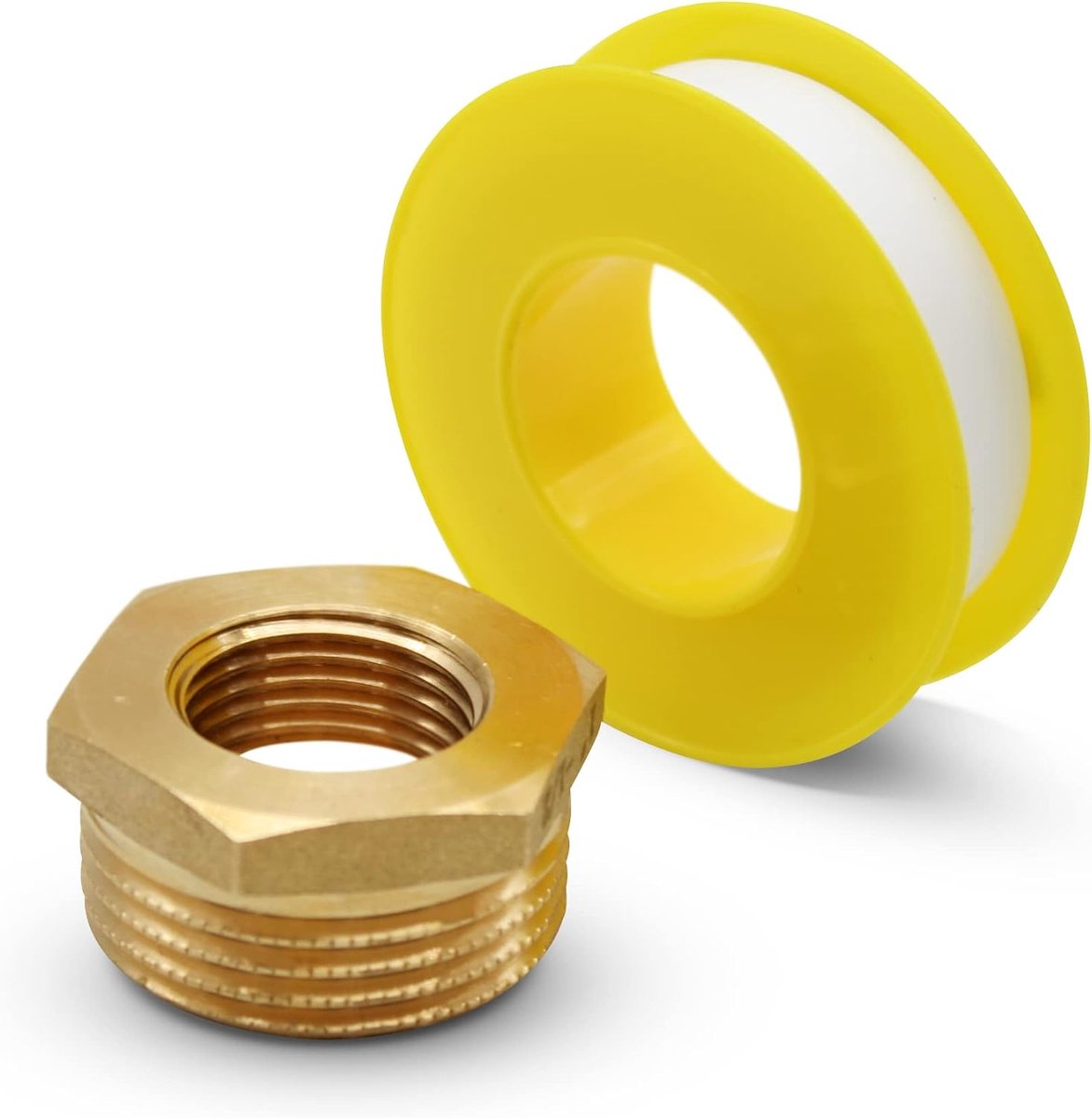 Barcelona | Messing + Teflon verloopstuk | 1 "x 1/2" | Leidingverkleiner | Machon Verloopstuk voor Lucht, Water, Gas, Brandstof, Olie | Waterreducer voor kraan om circulatie in de buis te garanderen