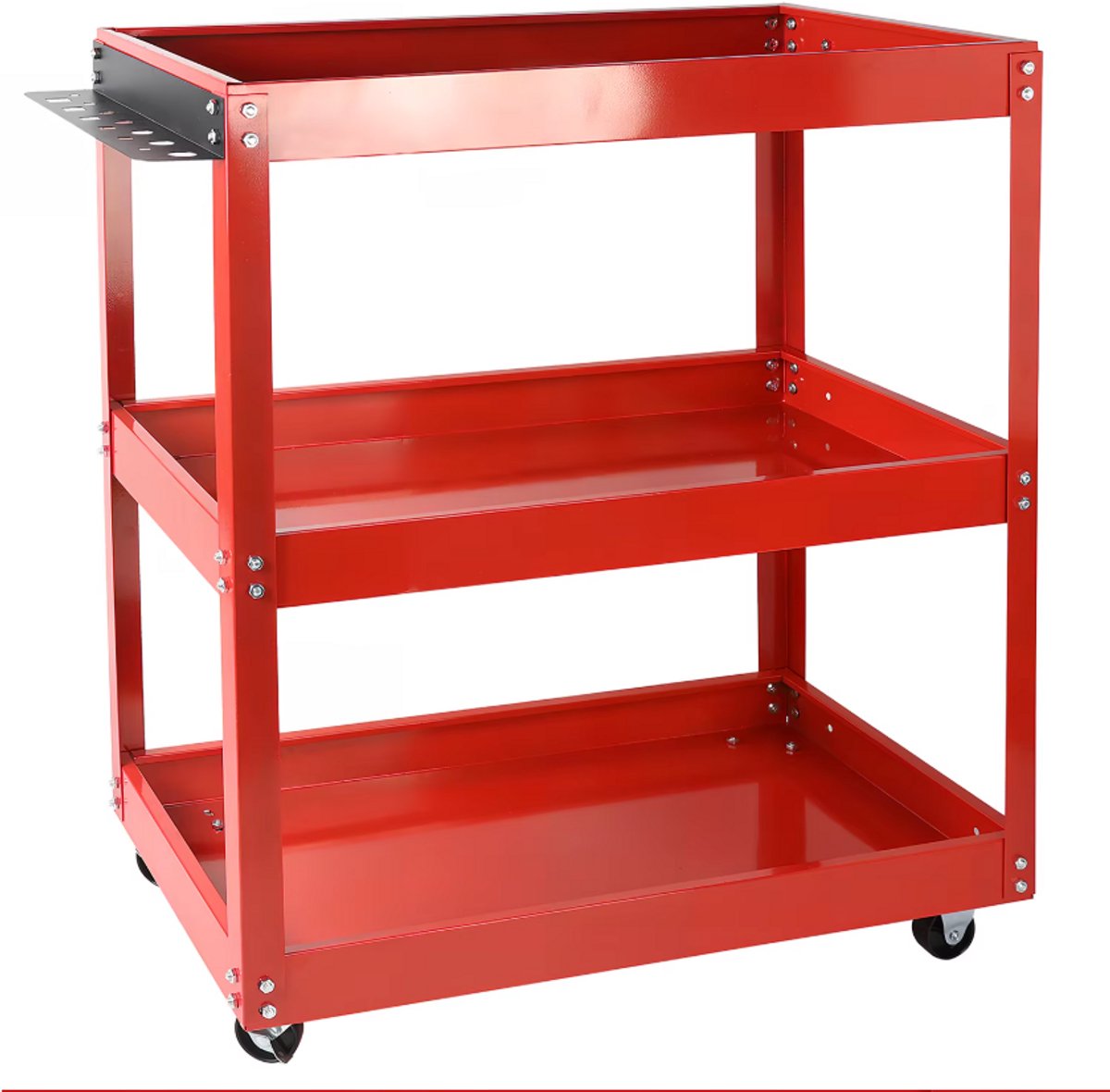 Molhaus Werkplaats Trolley met Zwenkwielen en Rem - 74 x 66 x 36 cm - Gereedschapstrolley - Rood - Garage - Werkbank - Kar