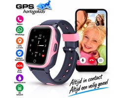 GPSHorlogeKids - GPS horloge kind – smartwatch kinderen – WhatsApp – 4G videobellen – spatwaterdicht – GPS tracker – SOS alarm – incl. simkaart en online installatie hulp – Fox Roze