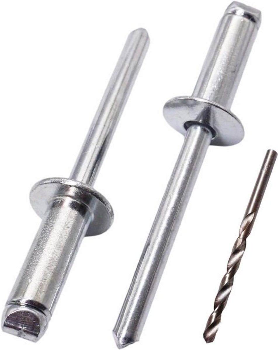 100x Blindklinknagels Zinkgecoat Staal 6x12mm - Popnagels Met Kop en Boor