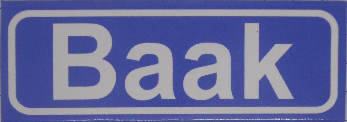Souv© - koelkast magneet - plaatsnaam bord - kombord - souvenir - koelkastmagneetje - relatiegeschenk Baak