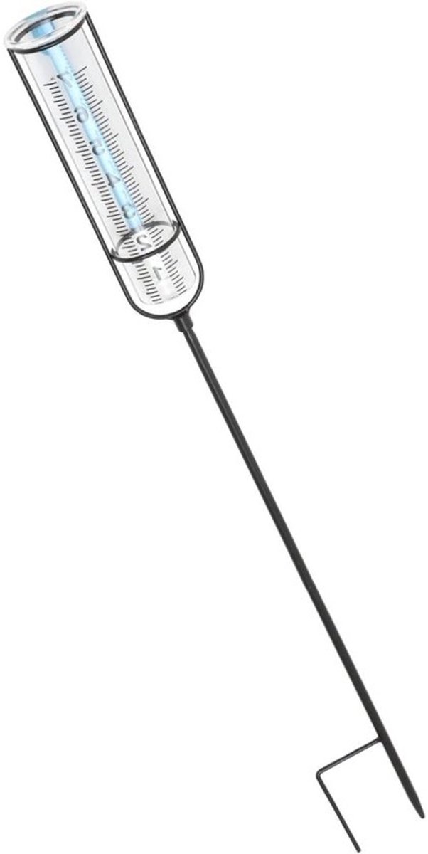 Regenmeter Glas - Neerslagmeter Tuin - Bewatering Optimaliseren - Metalen Staaf - 6 x 74 cm - Zoals afgebeeld