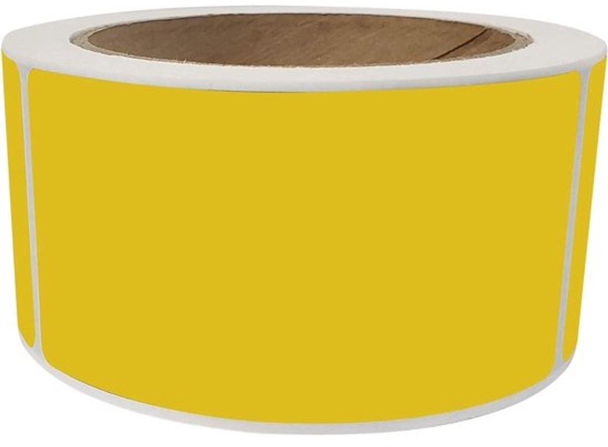 Gekleurde etiketten - Rechthoek stickers - Ruimte organiseren - Permanente lijm - 10cm x 5cm - Geel
