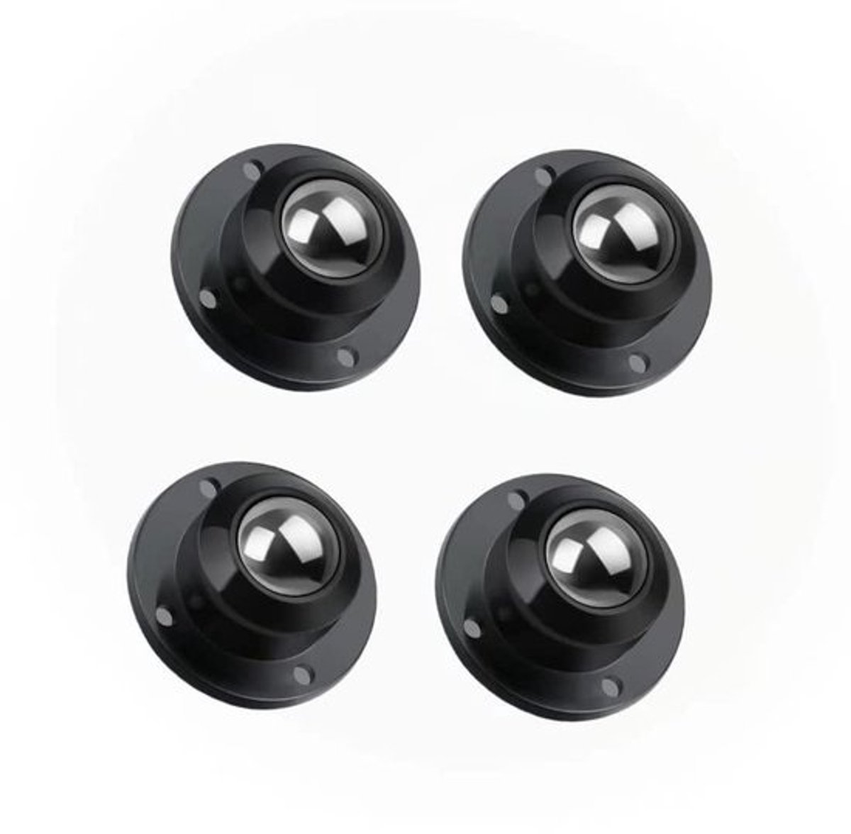 Meubelrollen 4 stuks - Mini zwenkwielen - Meubels verplaatsen - Zelfklevend roestvrij staal - 300 g - Zwart