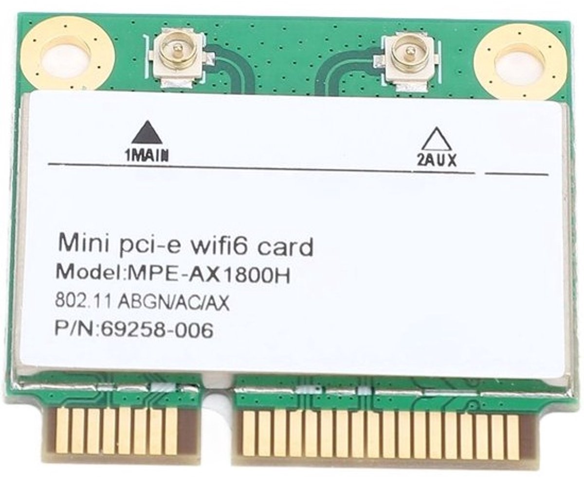 Allecto - Draadloze Kaart - 1800 Mbps - Hoge prestaties - Mini PCIe formaat - Dual band - Geschikt voor Android en Linux - Bluetooth 5.2