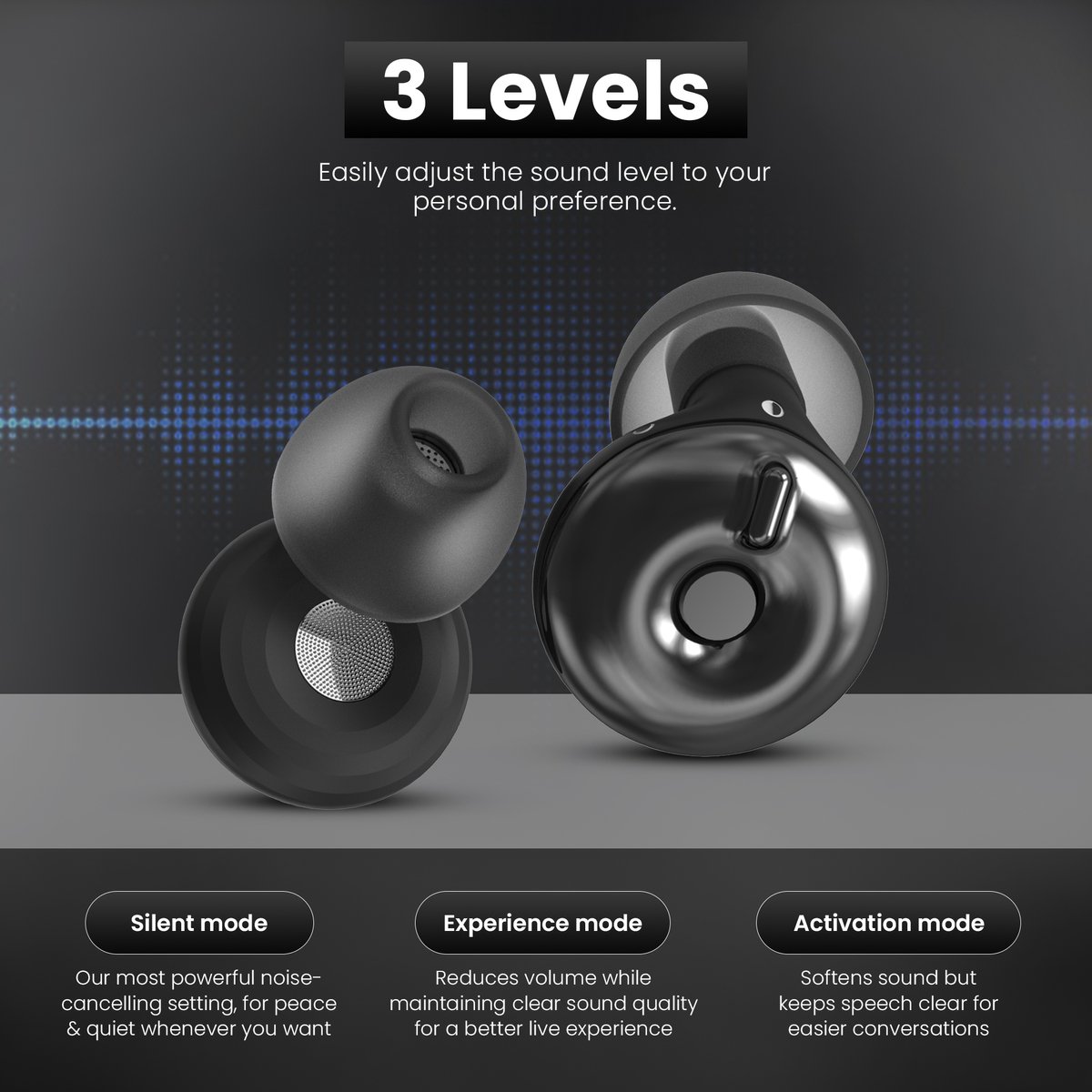 Reset noise reducing adaptable earplugs