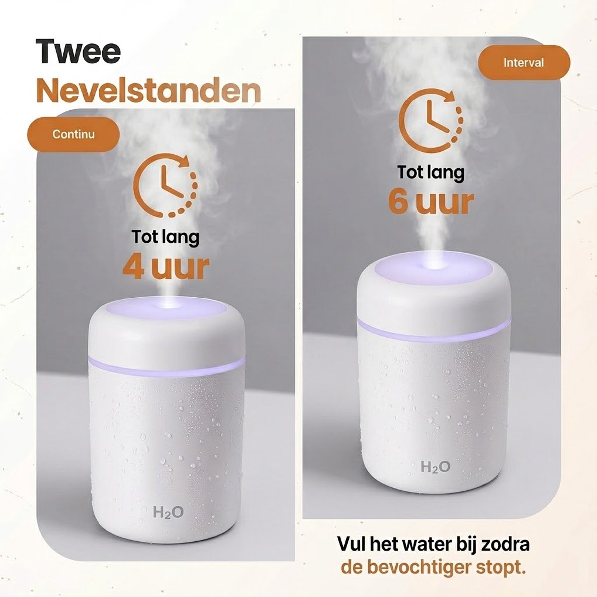 Rivello Aroma Diffuser - 300ML - Compact & Praktisch - Luchtbevochtiger Met Aromatherapie - Luchtreiniger - Incl. Led Verlichting - Slaapkamer - Wit — cadeau in Wonen & Interieur - foto 5