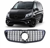 Panamericana Grill Geschikt voor Mercedes Vito W447 Facelift (03/2019 - 2023) Glans Zwart Radiateurgrille