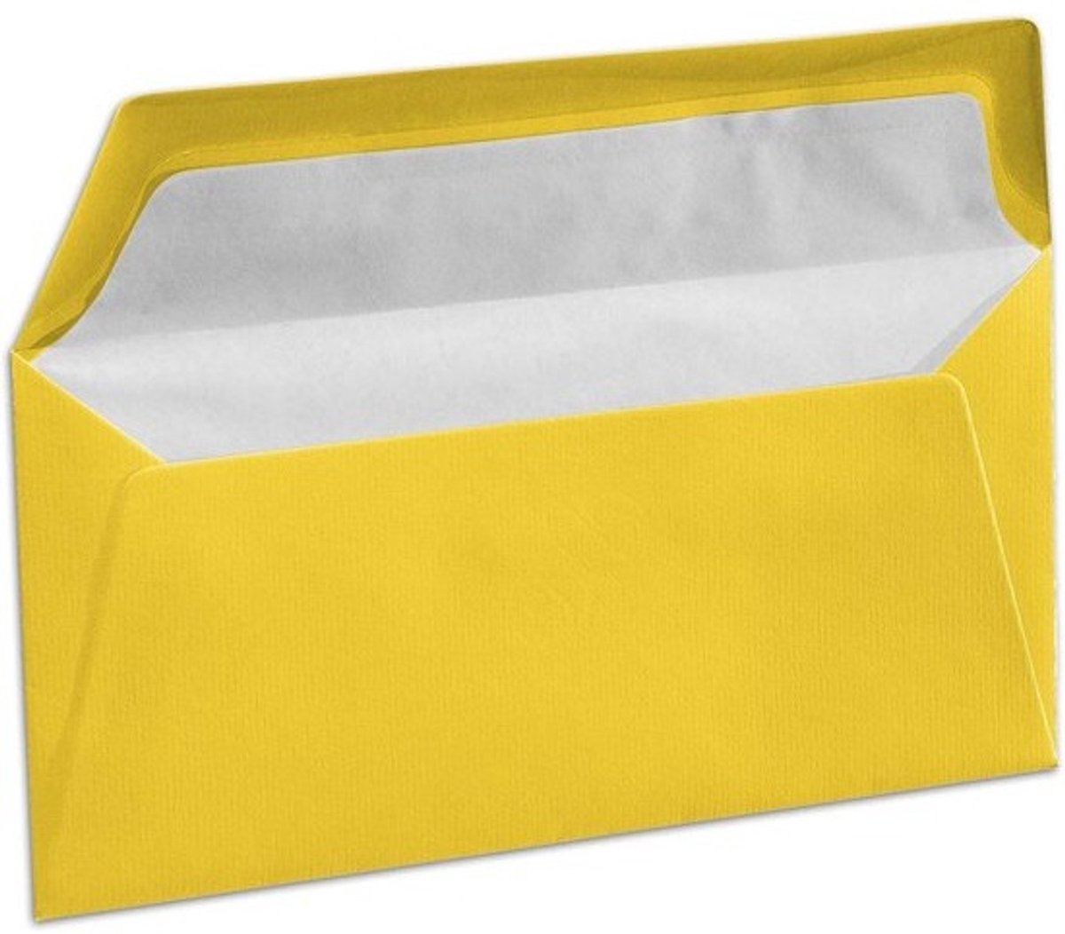 Enveloppen DIN lang - Gegomde enveloppen - Uitnodigingen versturen - Zijdevoering ondoorzichtig - 25 stuks - Zonnegeel