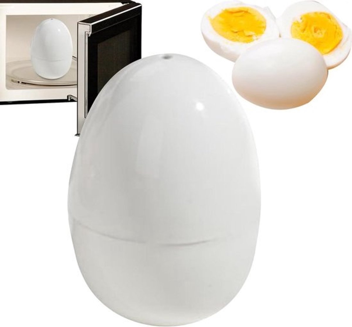 Magnetron Eierkoker - Eierstroper Ketel - Snel Eieren Koken - Ventilatiesysteem Voorkomt Barsten - 1 Ei - Wit