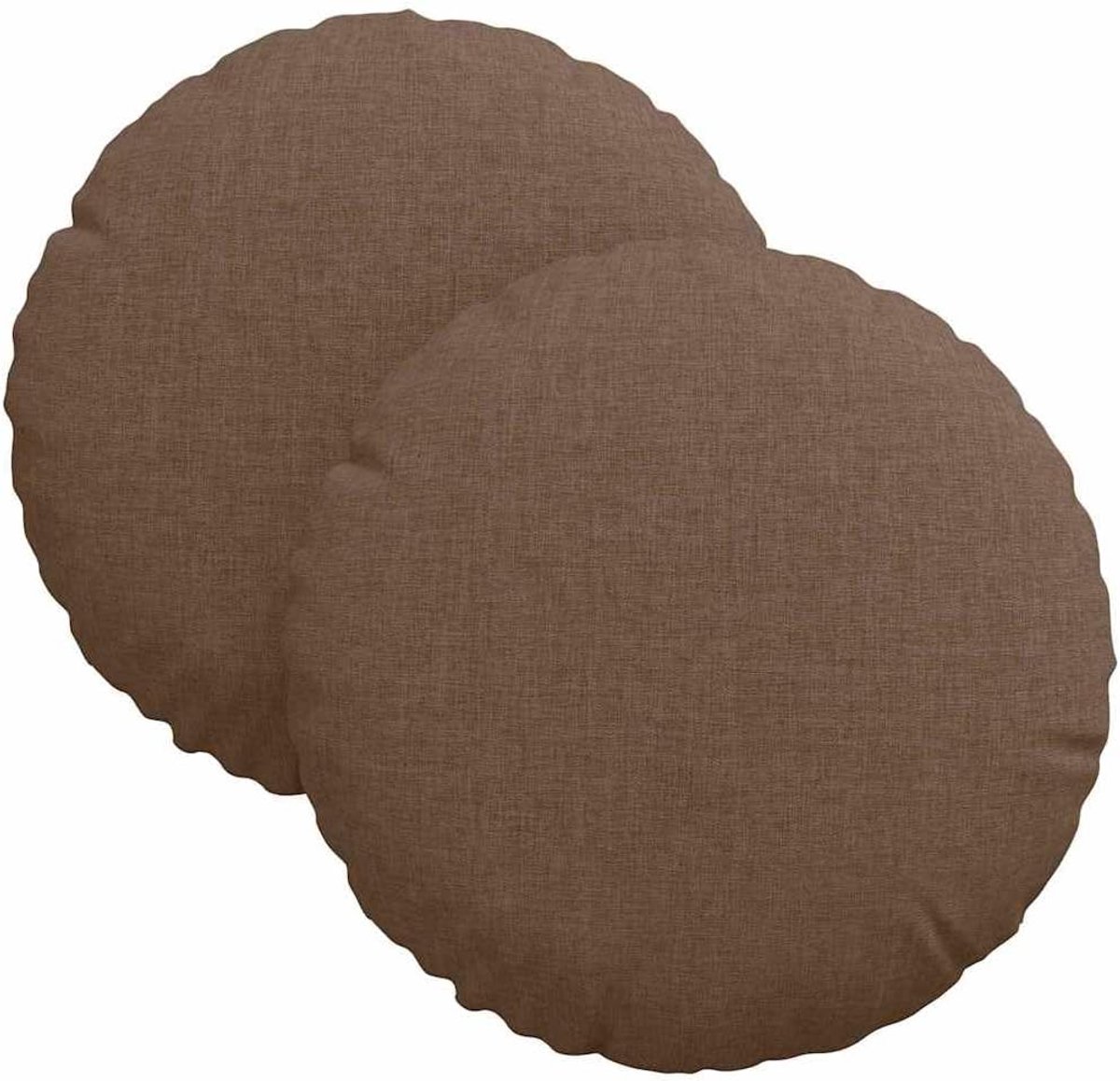 rond zitkussen bruin Ø 30 x 13 cm van stof, 2 stuks met zachte vezelvulling en afneembare, machinewasbare hoezen voor gezellige binnenruimtes.