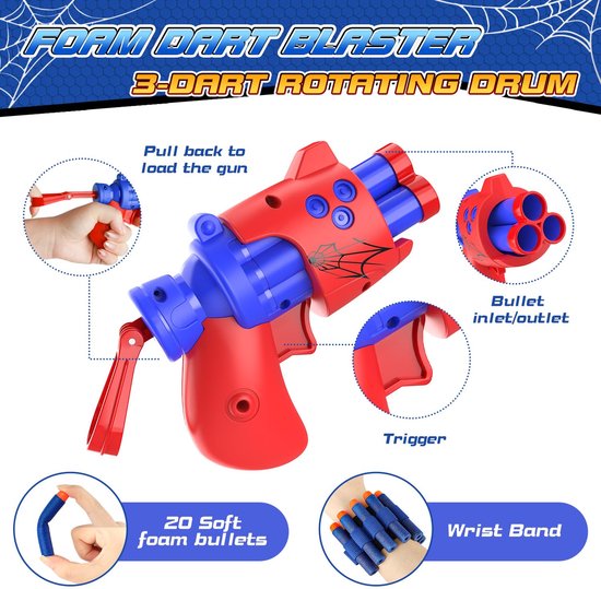 Schietdoel speelgoed met pistool automatische reset LED geluidseffecten en 20 pijltjes voor Nerf speelgoedwapens — afbeelding 2