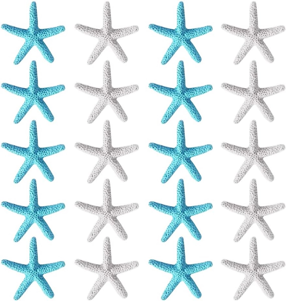 30 stuks wit blauw decoratie mini vingers zeester maritieme bruiloftsdecoratie
