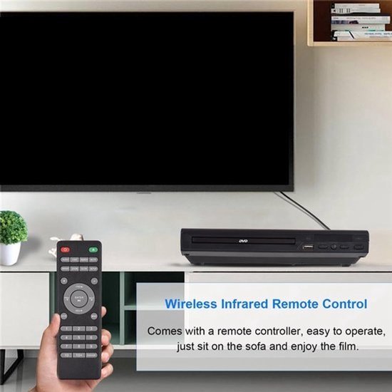 DVD-225 Home DVD Player Digital Media Player AV Output with Remote Control for TV DVD VCD Player EU Plug — afbeelding 2