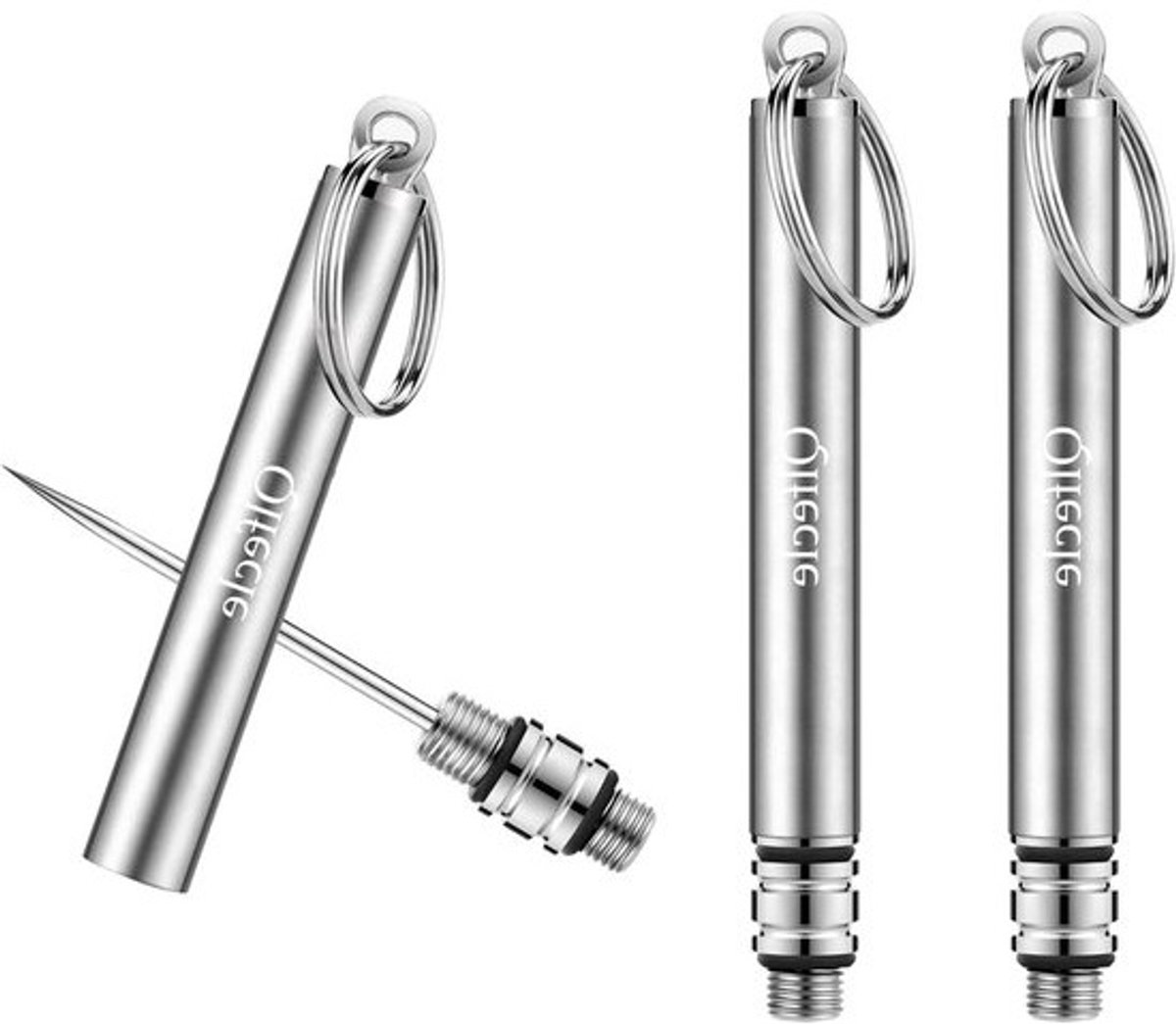 Tandenstoker Houder - Metaal Picks - Hygiënisch Eten - Herbruikbaar Ontwerp - 2 Stuks - Zilver