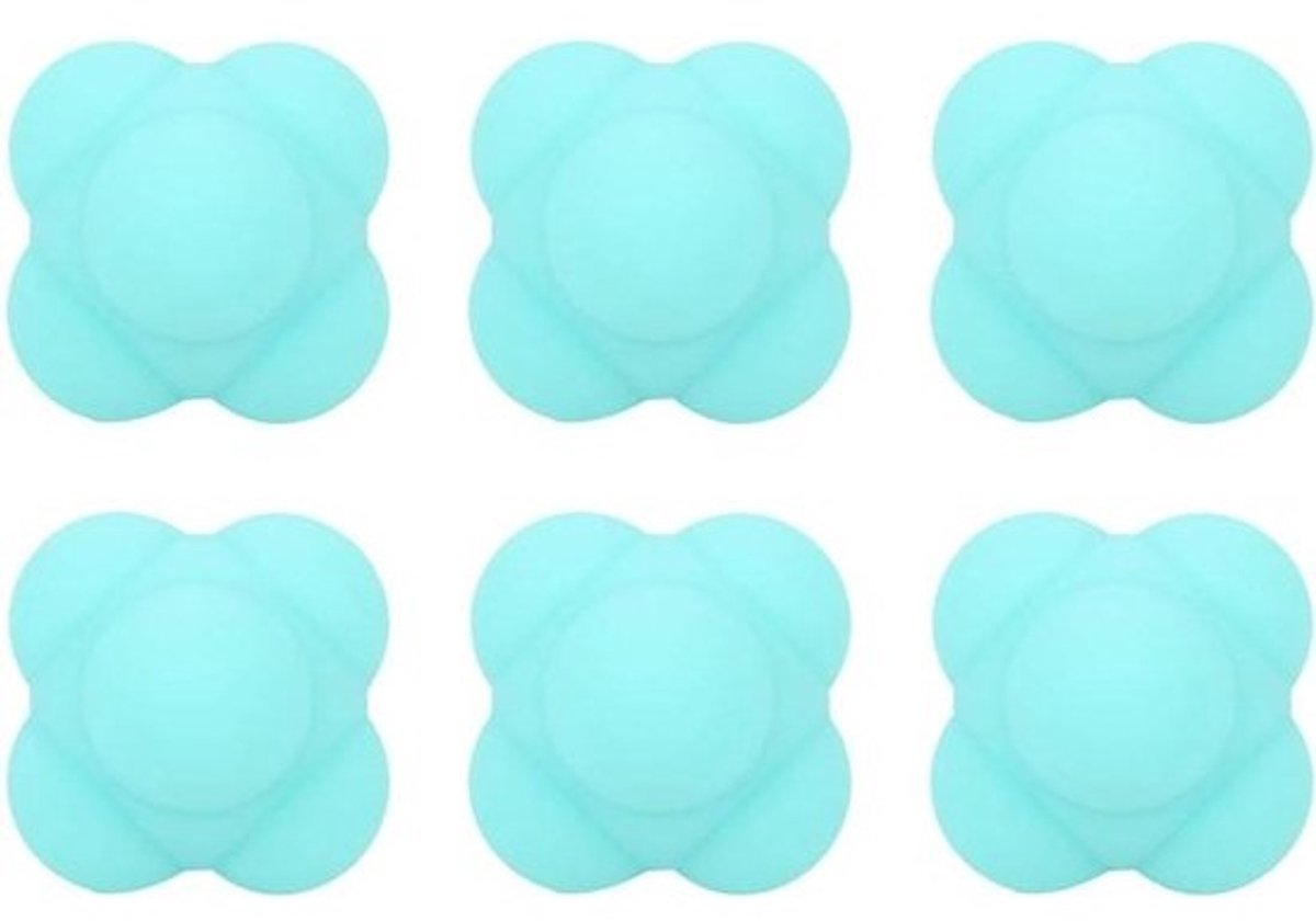 Siliconen Trainingsballen - Reactie Ballen Hexagonal - Verbeteren Coördinatie - Onvoorspelbare Stuiter - 6.5 cm - Blauw