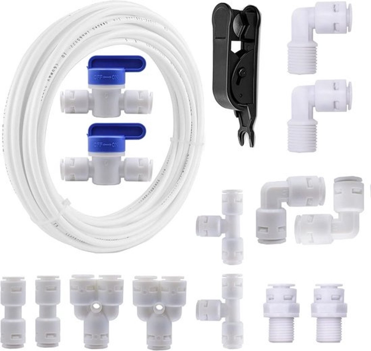 Universele 5 Meter Aansluitset voor Waterfilters en Waterkoelers, 14 Delig RO Fittingen