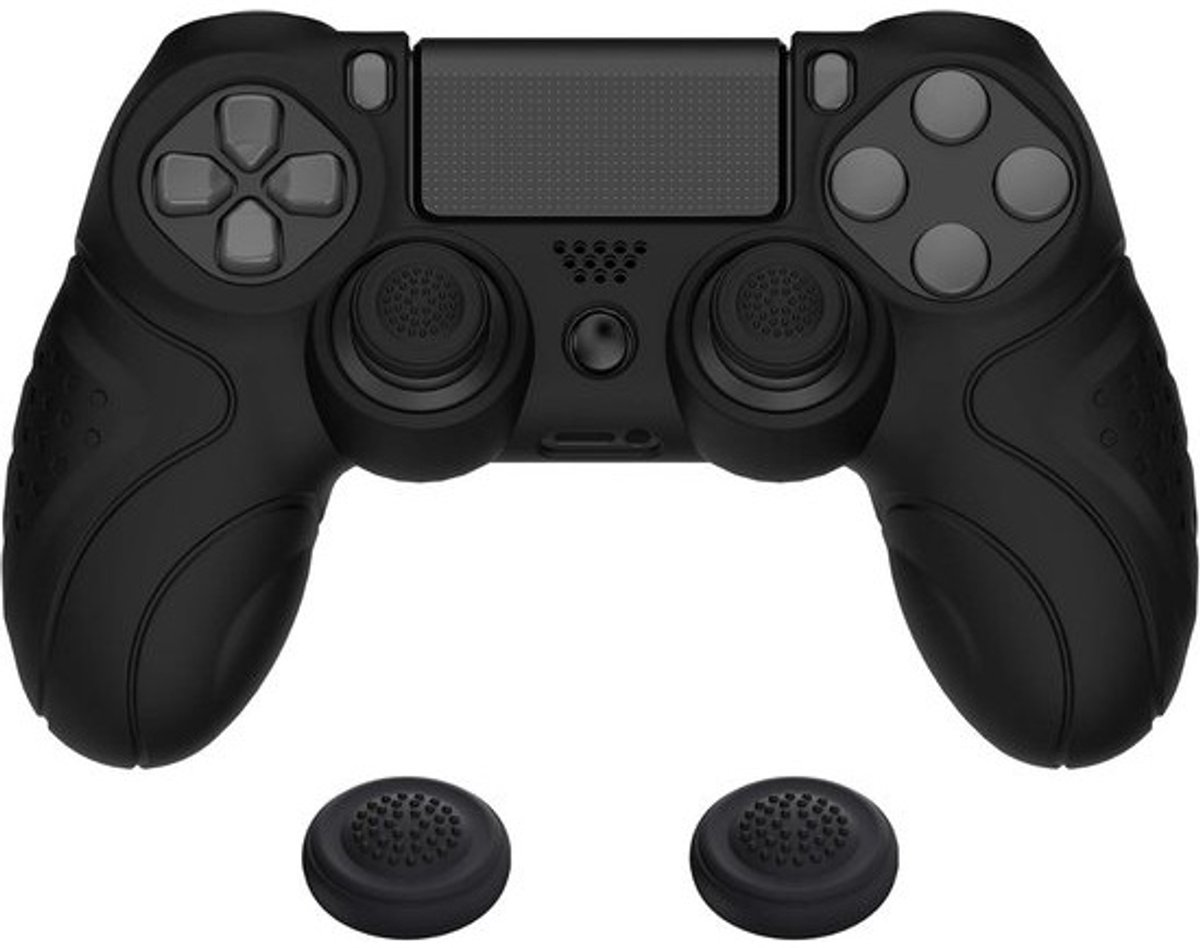 Antislip Siliconen Beschermhoes & Joystick Caps voor PS4 Slim/Pro Controller