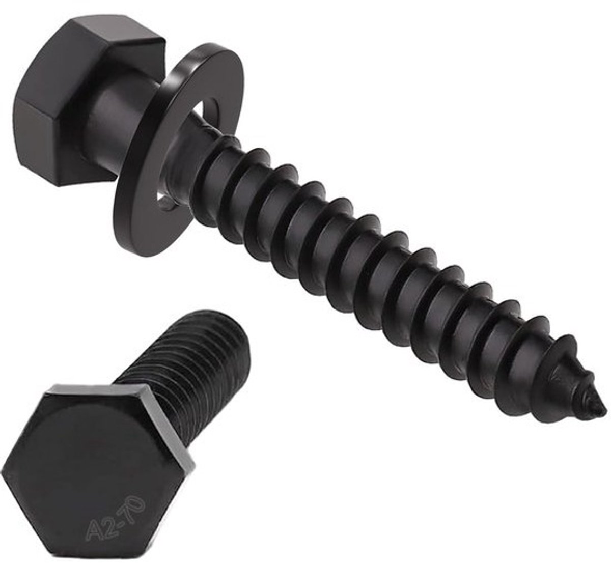 Zeskant Houtschroeven RVS A2 - M8x60 met Sluitringen - Sterke Constructieschroeven