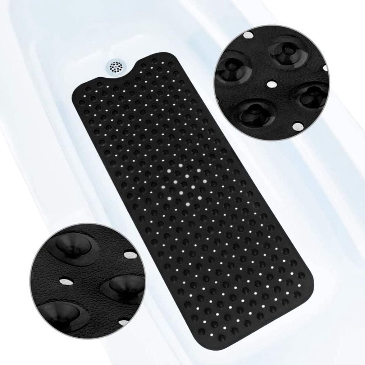 Zolvano® Badmat Anti Slip - Douchemat - Bathroom Mats - Water Absorberend-Zwart